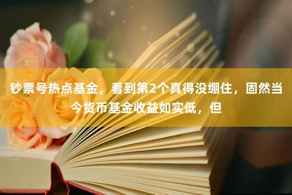 钞票号热点基金，看到第2个真得没绷住，固然当今货币基金收益如实低，但