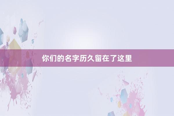 你们的名字历久留在了这里