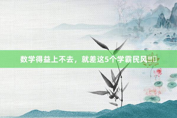 数学得益上不去，就差这5个学霸民风‼️