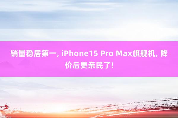 销量稳居第一, iPhone15 Pro Max旗舰机, 降价后更亲民了!