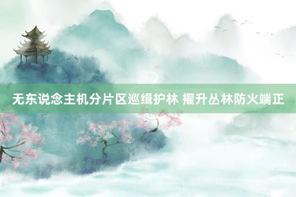 无东说念主机分片区巡缉护林 擢升丛林防火端正