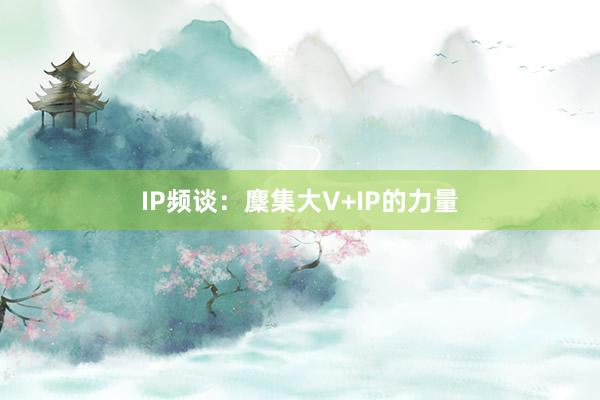 IP频谈：麇集大V+IP的力量