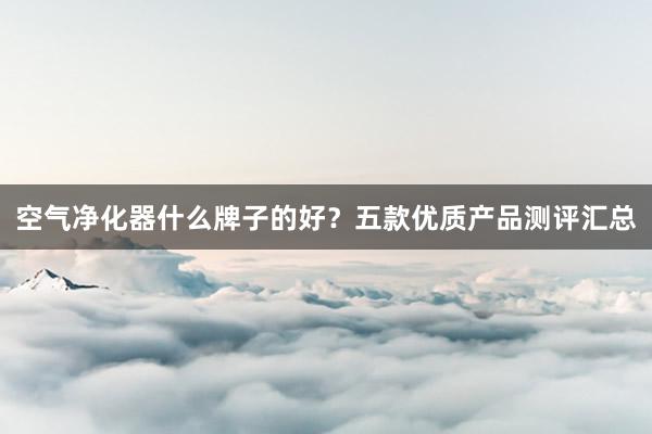 空气净化器什么牌子的好？五款优质产品测评汇总