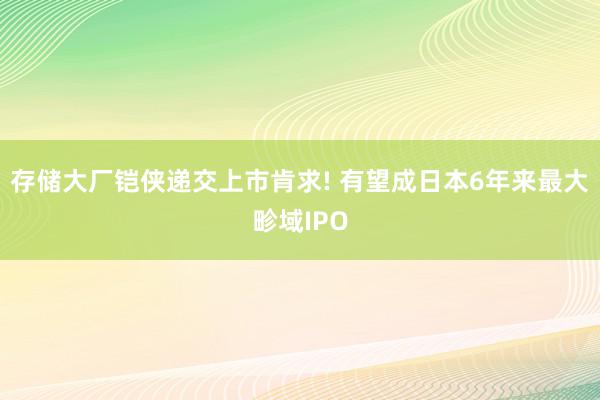 存储大厂铠侠递交上市肯求! 有望成日本6年来最大畛域IPO