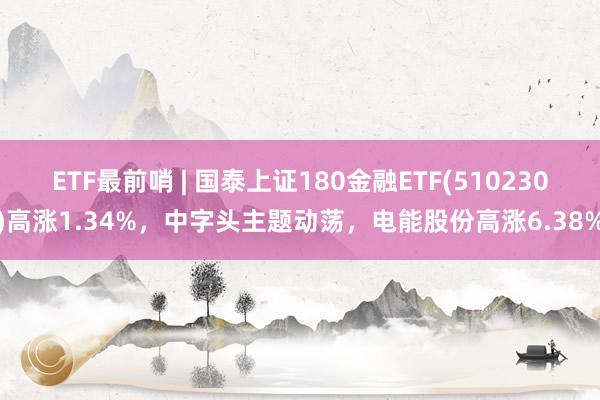 ETF最前哨 | 国泰上证180金融ETF(510230)高涨1.34%，中字头主题动荡，电能股份高涨6.38%