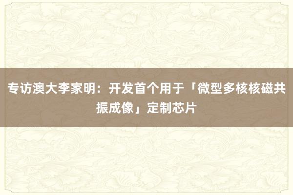 专访澳大李家明：开发首个用于「微型多核核磁共振成像」定制芯片